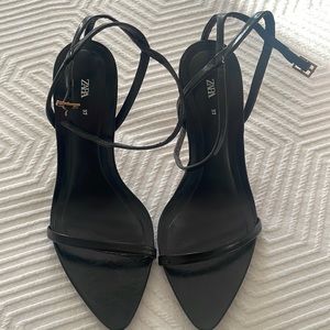 Zara Black Strap Heels